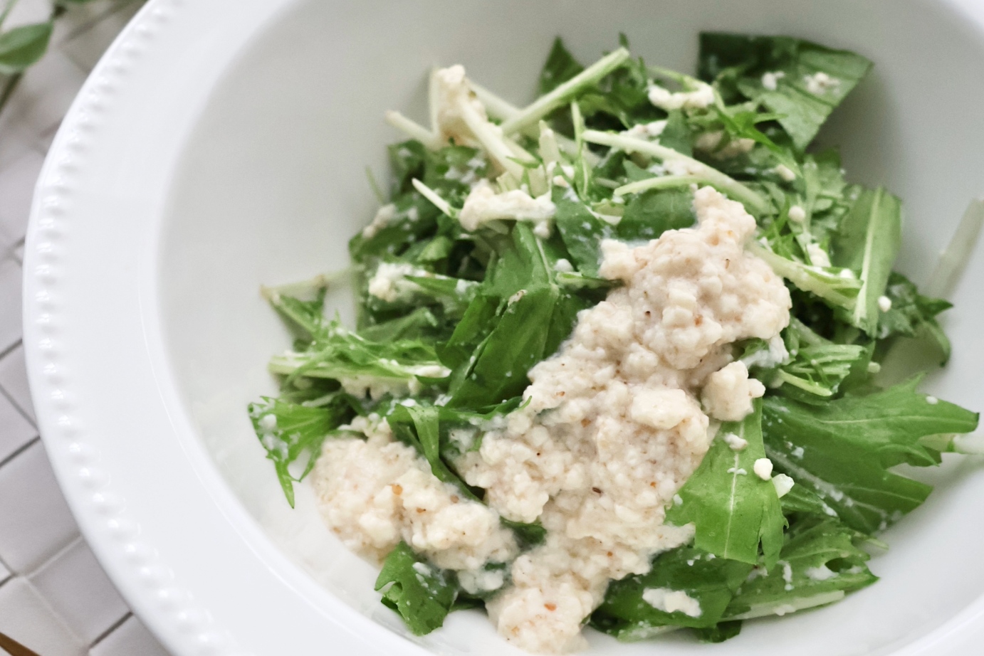 豆腐と水菜のサラダ