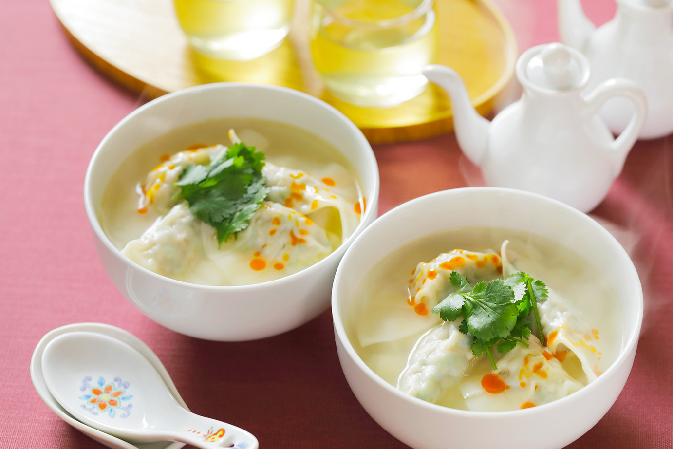 れんこんとパクチーの水餃子