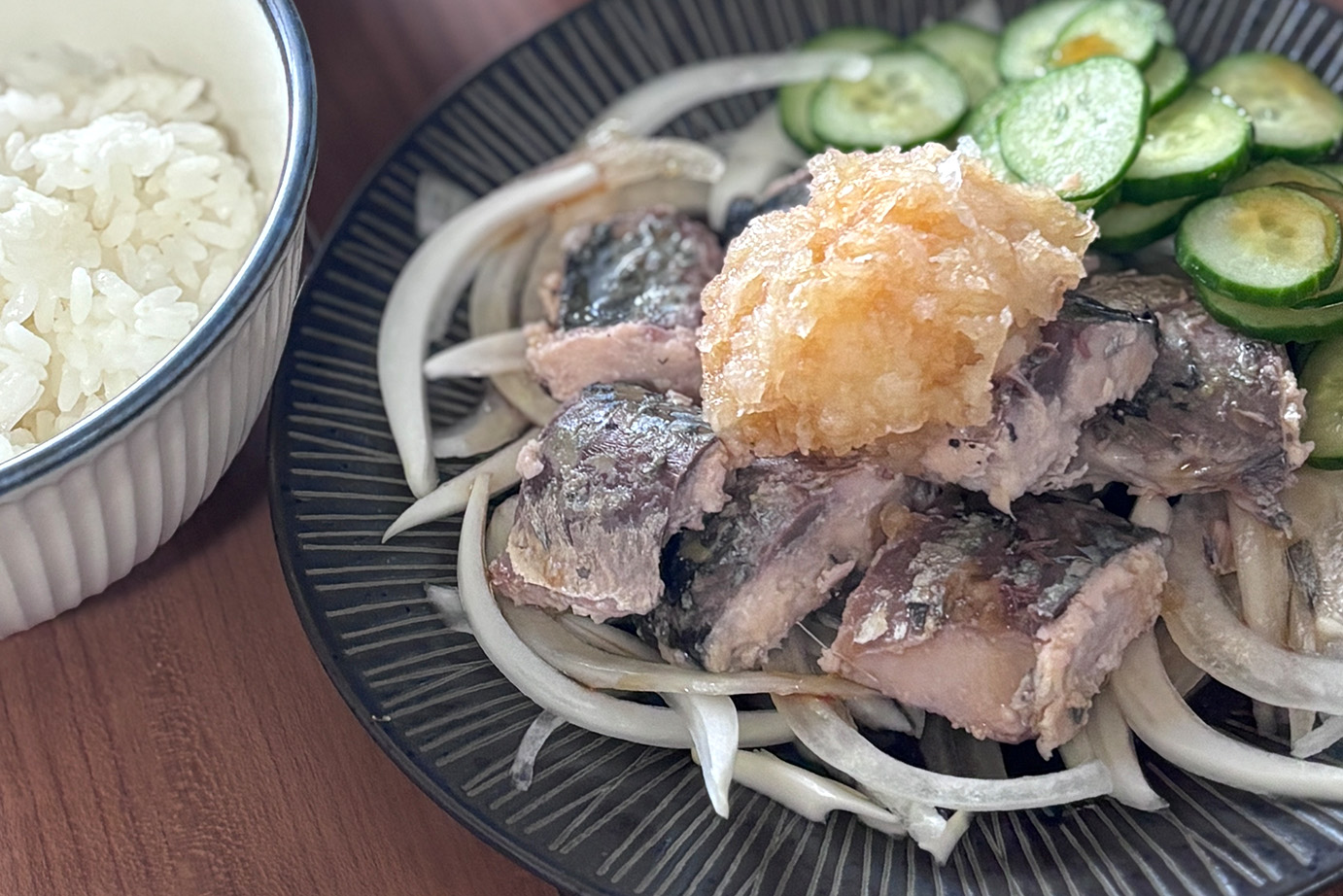 体を気づかうさっぱり和食♪サバ缶ポン酢大根おろし