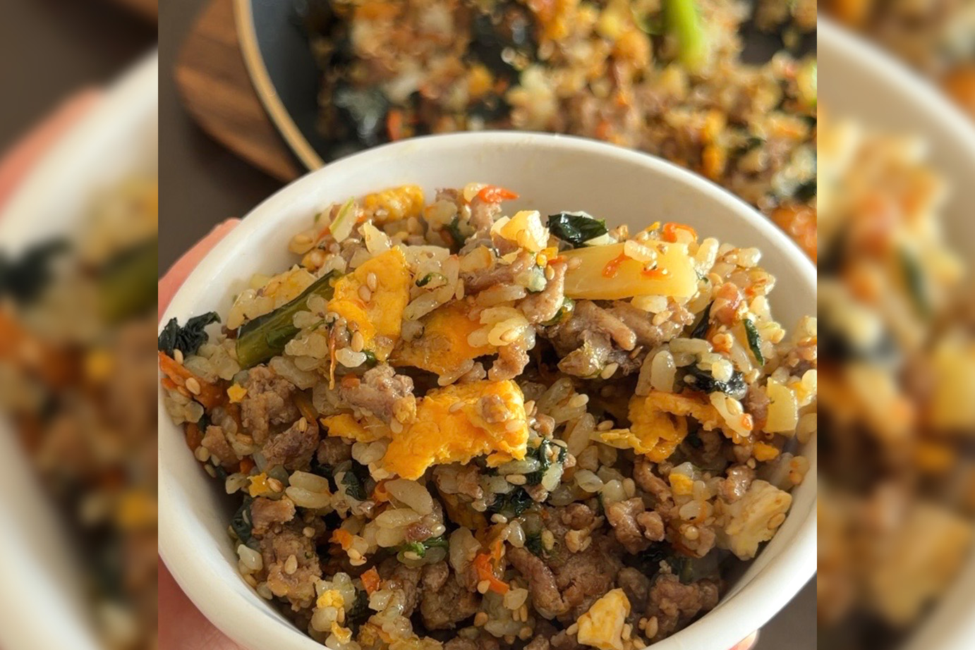野菜たっぷり！ワンパンで作る巻かないキンパ